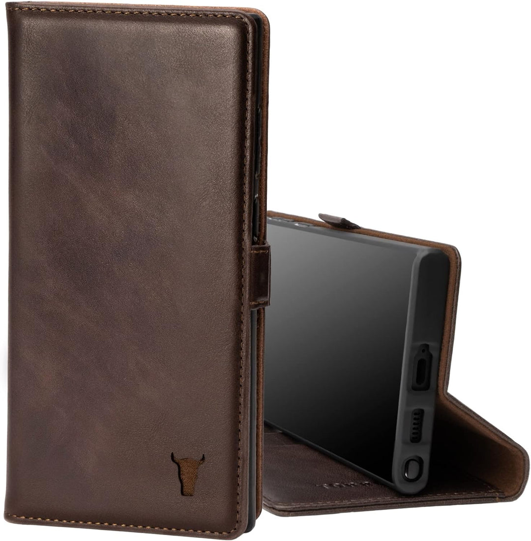 TORRO Handyhülle Kompatibel mit Samsung Galaxy S22 Ultra 5G - Hochwertige Lederhülle Mit Kartenfäche