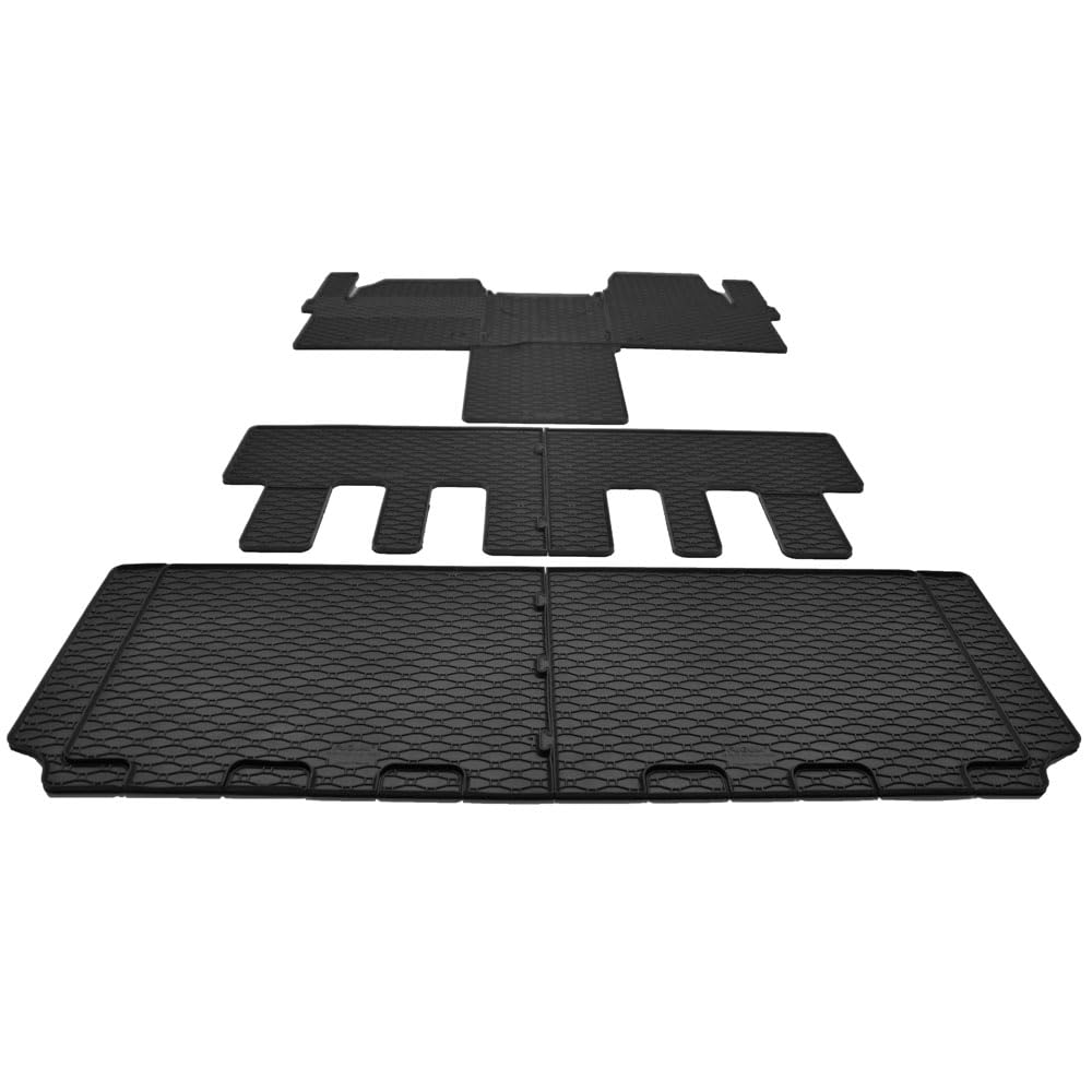 Gummimatten Gummifussmatten kompatibel mit Ford Tourneo Custom NXN Komplett 8 Sitzer ab Bj.2024