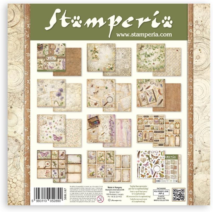 Stamperia - Scrapbook Paper Pad for Scrapbooks, Albums, Cards, Bullet Journals and More, Acid Free,