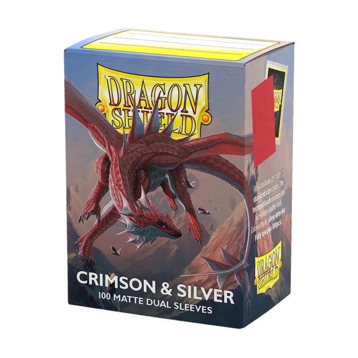 Arcane Tinmen Dragon Shield: Matte – Dual Crimson & Silver(100)