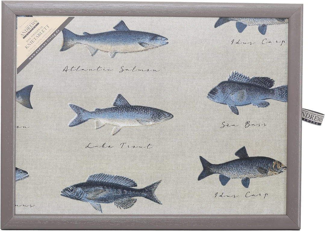 Knietablett mit Kissen Fisch