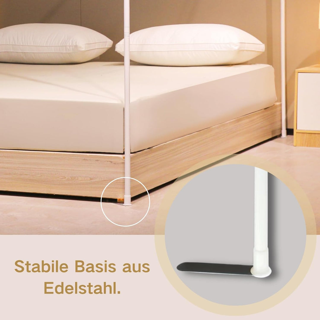 Beyeutao Betthimmel Rahmen 200x200cm Weiss Mückenetz Rahmen Moskitonetz Baldachin Rahmen Bed Canopy