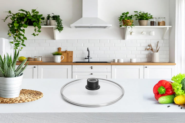 Woll Diamond Logic XR Sicherheitsglasdeckel, rund, Ø 24 cm, mit permanenter Entlüftung, transparent,
