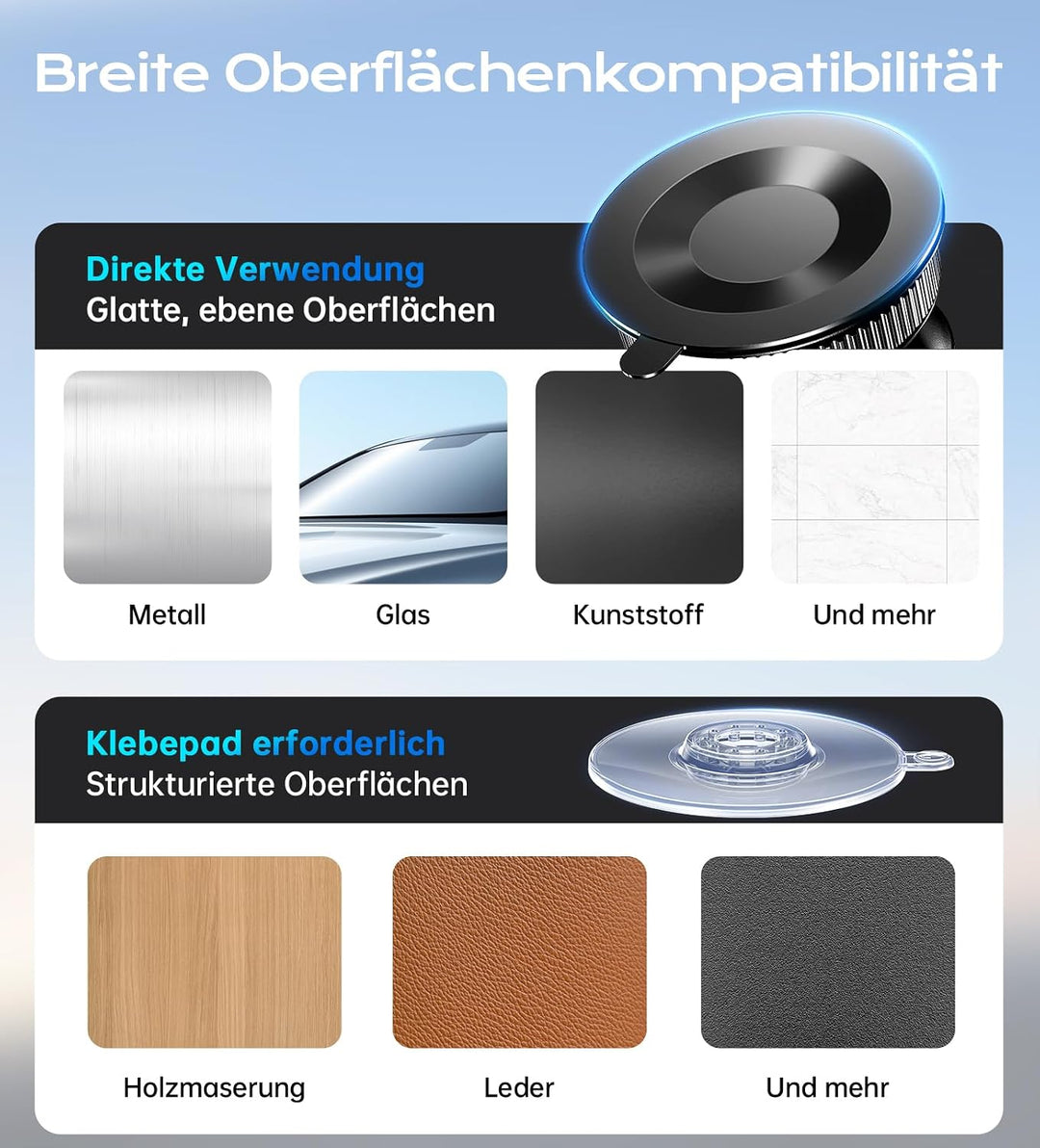 Coolpow Handyhalterung Auto für MagSafe Autohalterung 【Stärkster Magnet】 Vakuum Saugnapf Magnetische
