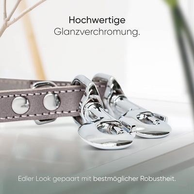 FREUDENTIER® Hundeleine aus zertifiziertem Leder 2m, 3-Fach verstellbare Führleine, liebevoll in Hol