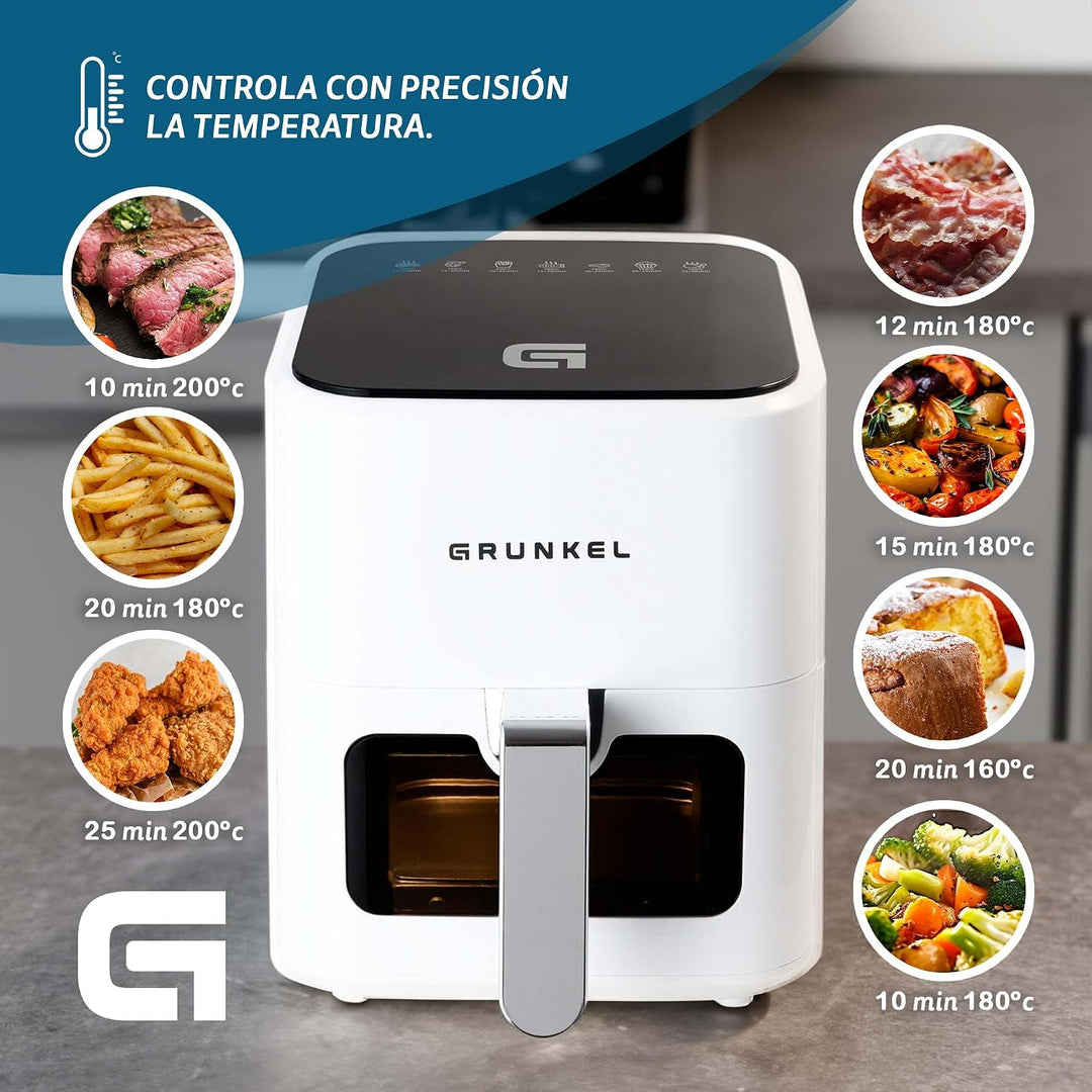 Grunkel 4l 1200w Air Fryer 4L 33 cm x 23 cm x 31 cm Weiss, 33 cm x 23 cm x 31 cm Weiss