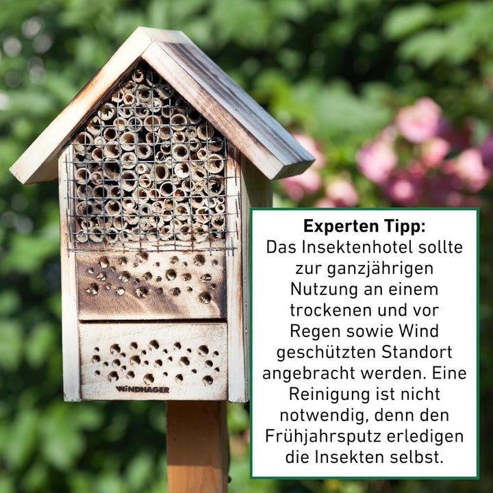 Windhager Insektenhotel ZUR POST, Insektenhaus Nistplatz Brutplatz, Schutz für viele nützliche Insek
