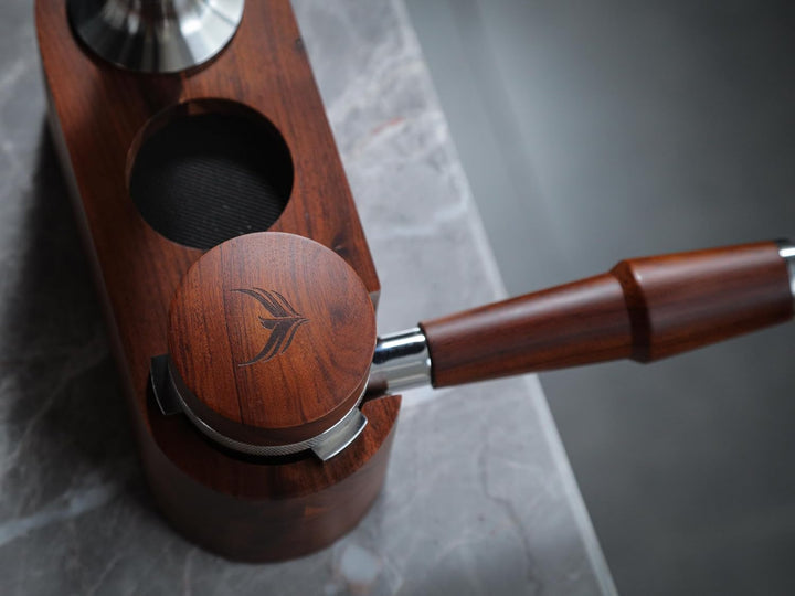 54mm Espresso Distributor kompatibel mit Sage Barista Express/Pro/Touch, Bambino – Rosenholzgriff Ka
