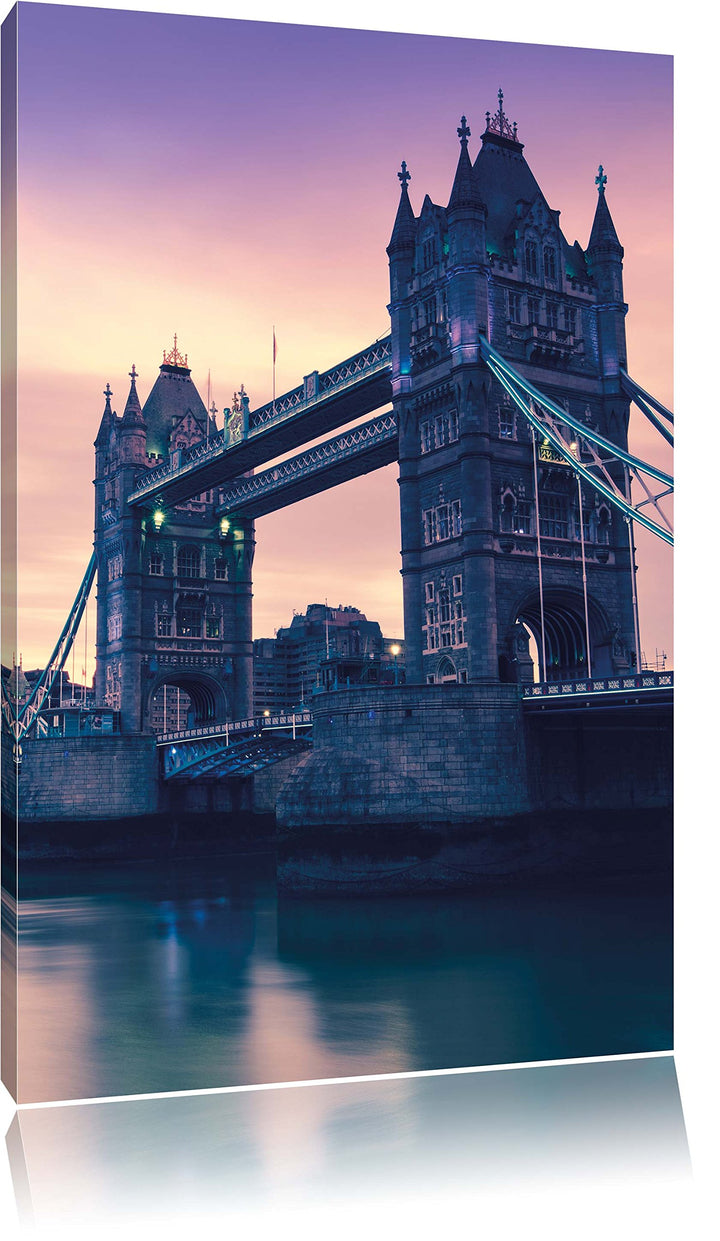 Pixxprint London, Format: 100x70 auf Leinwand, XXL riesige Bilder fertig gerahmt mit Keilrahmen, Kun