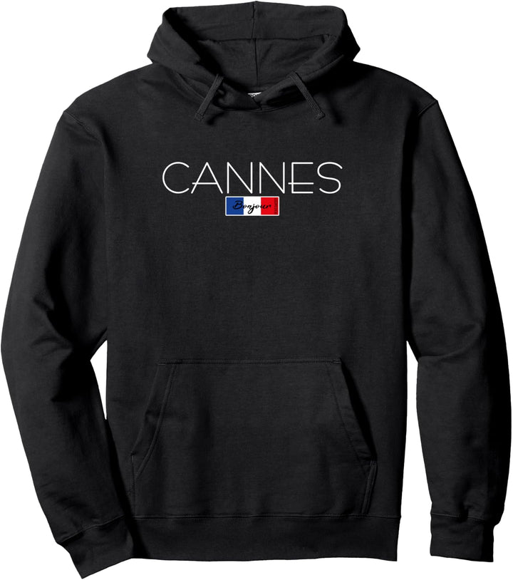 Cannes Frankreich Urlaub Sommerparty weisse Schrift Pullover Hoodie