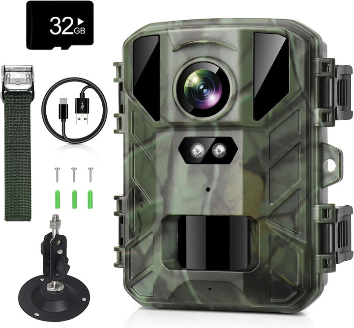 VanBangTec Mini Wildkamera 4K 50MP, Wildtierkamera mit Nachtsicht Bewegungsmelder 850 IR LEDs, 0,2s