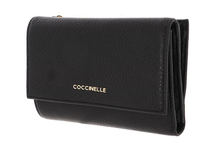 Coccinelle Metallic Soft - Geldbörse 12cc 14 cm Black