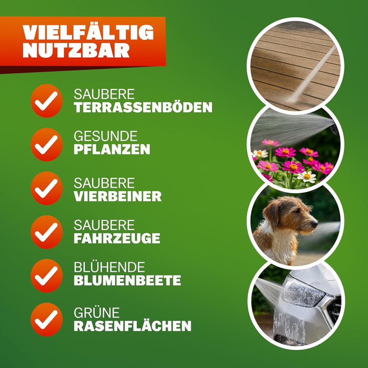 GARDEBRUK® Schlauchtrommel 20m + 2m mit Wandhalterung Garten 1/2' Multifunktions-Handbrause Schlauch