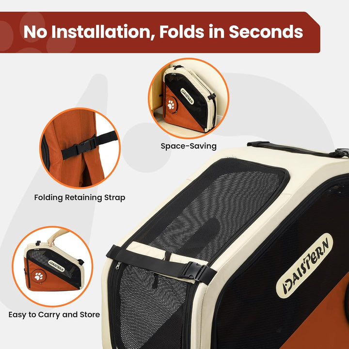Faltbare Hunde Transportbox für Auto & Reisen, Tragbare Softbox für kleine & mittelgrosse Hunde, 1-M