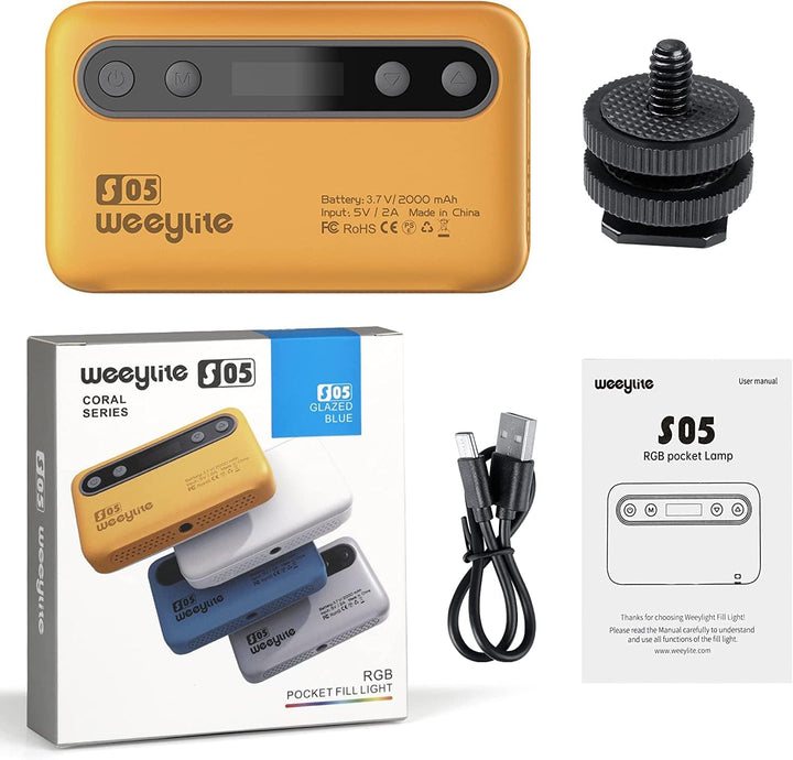 5W RGB Videoleuchte LED für Live Streaming YouTube Tiktok Aufnahmen, 2800K-6800K Dimmbare, APP Fernb