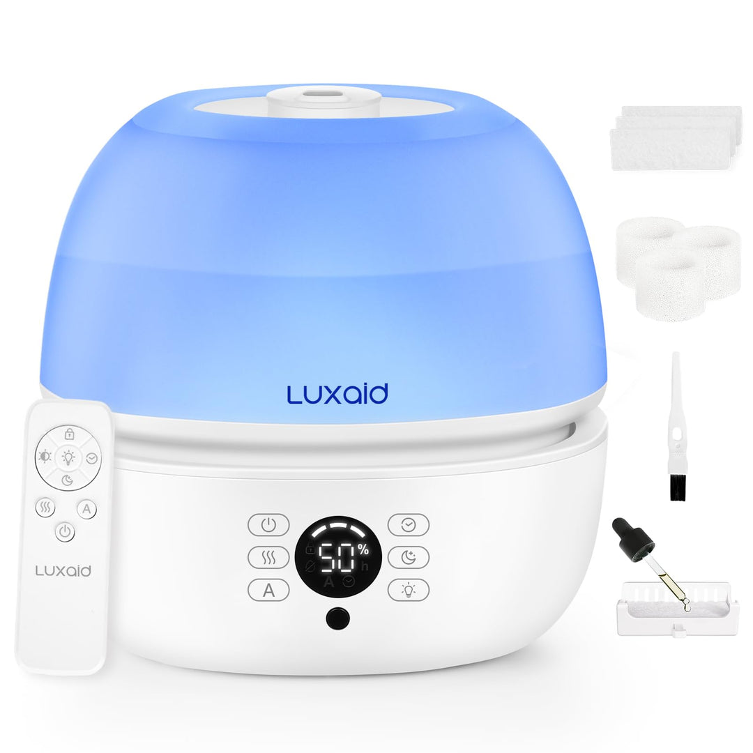 3L Luftbefeuchter Schlafzimmer mit Hygrostat, 7 Farben LED Licht & Fernbedienung, ultraleiser 20dB H