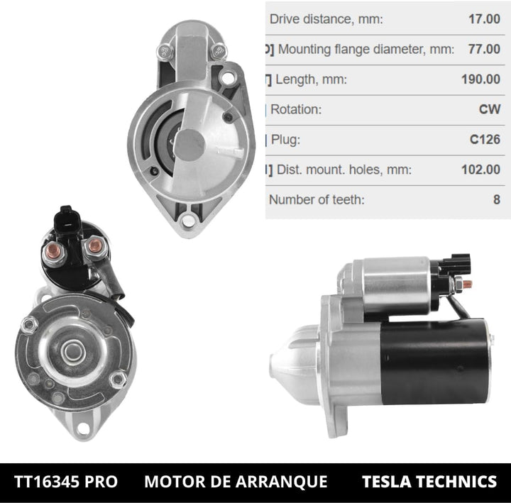 TT16345 PRO. Anlasser 12V, Anlasser 1.80 KW, kompatibel mit HYUNDAI, KIA, starter motor für, Anlasse