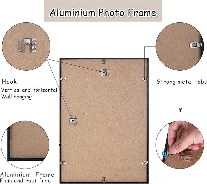 YEEPHAN A3 Aluminium-Fotorahmen mit Plastic glass front, Wandhalterung für Bild oder Zertifikat 29,7