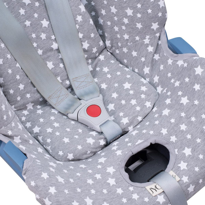 JYOKO KIDS Bezug für Autositz kompatibel mit Cybex Aton Cloud- Q-M-2-4-5, aus Baumwolle (Aton 4, Whi