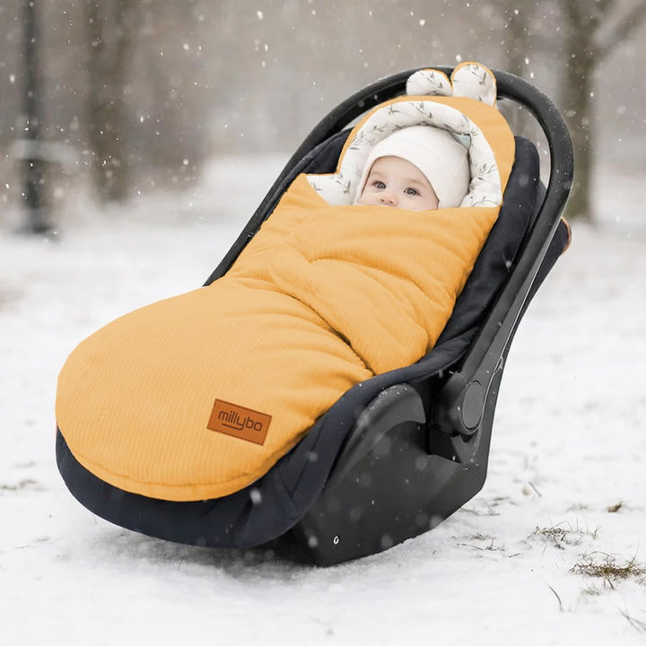 Baby Fusssack Einschlagdecke für Babyschale und Kinderwagen Gelb, Gelb