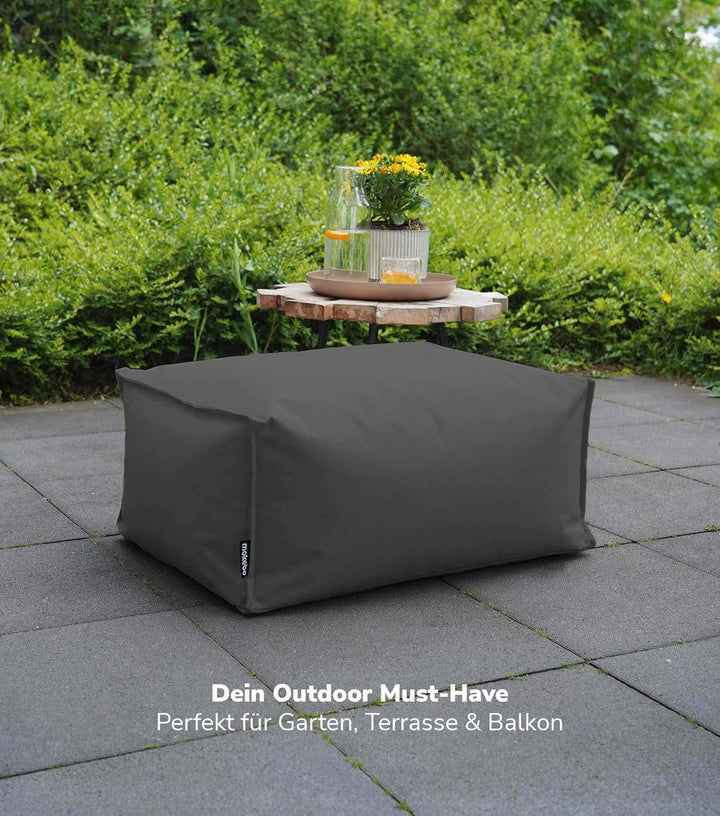 mokebo® Outdoor Pouf o. Hocker 60x45cm für Balkon & Garten 'Der Ruhestifter' Sitzhocker eckig, Boden
