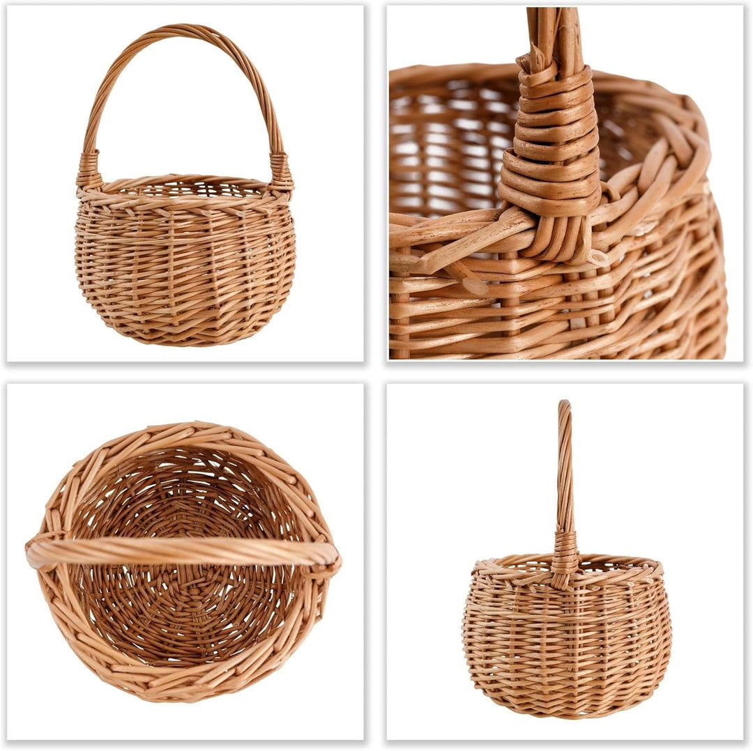 Creative Home Osterkorb Kleiner Weidenkorb mit Henkel | Klein 16 x 16 x 20 cm (+/- 2 cm) | Handgeflo