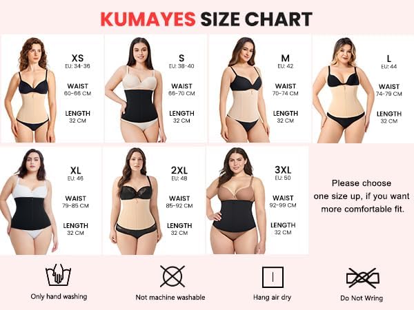 KUMAYES Korsett Damen Waist Trainer Cincher Korsage Taillenformer Bauchweggürtel Corsage Shapewear D