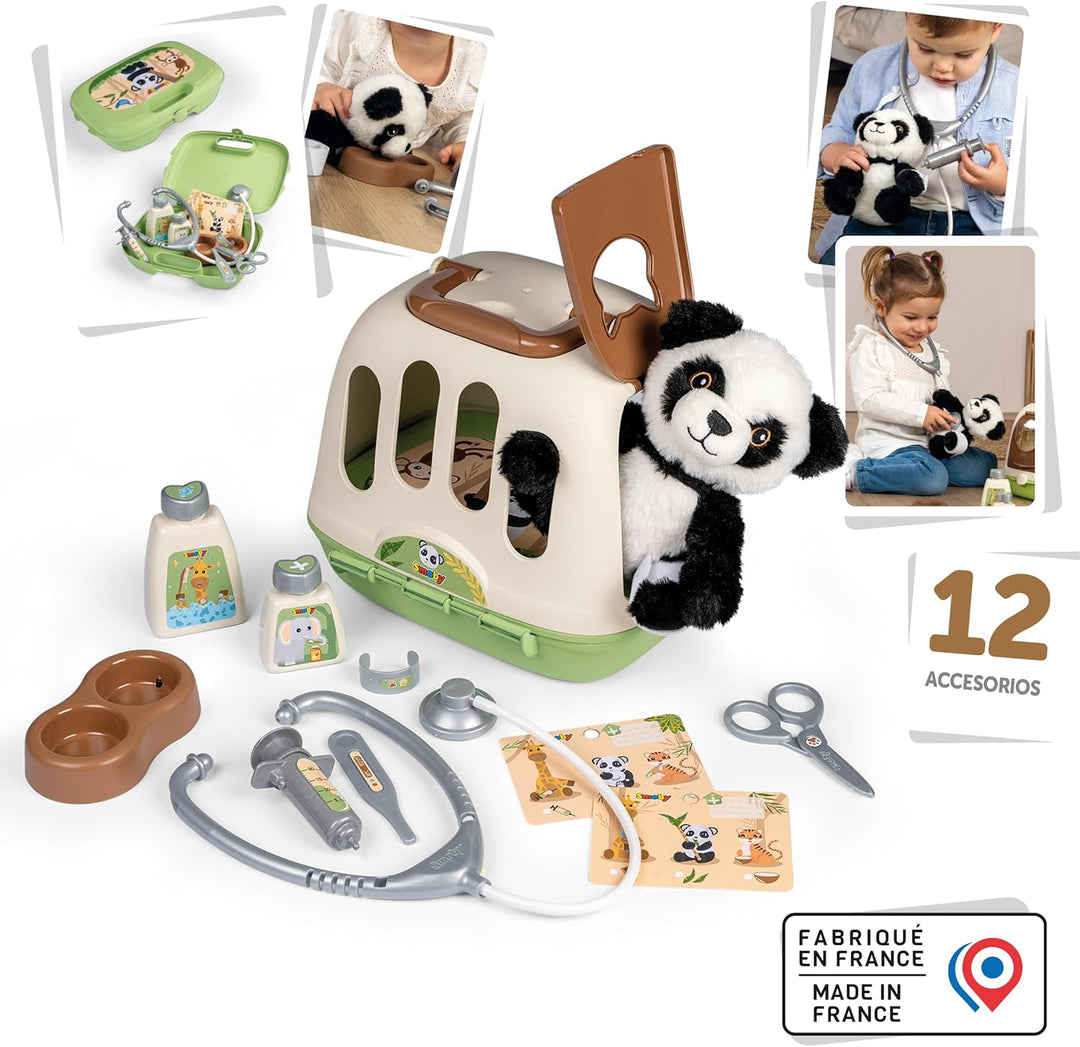 Smoby - Tierarzt-Spielset im Koffer mit Panda Kuscheltier - Rollenspiel für Kinder ab 3 Jahren