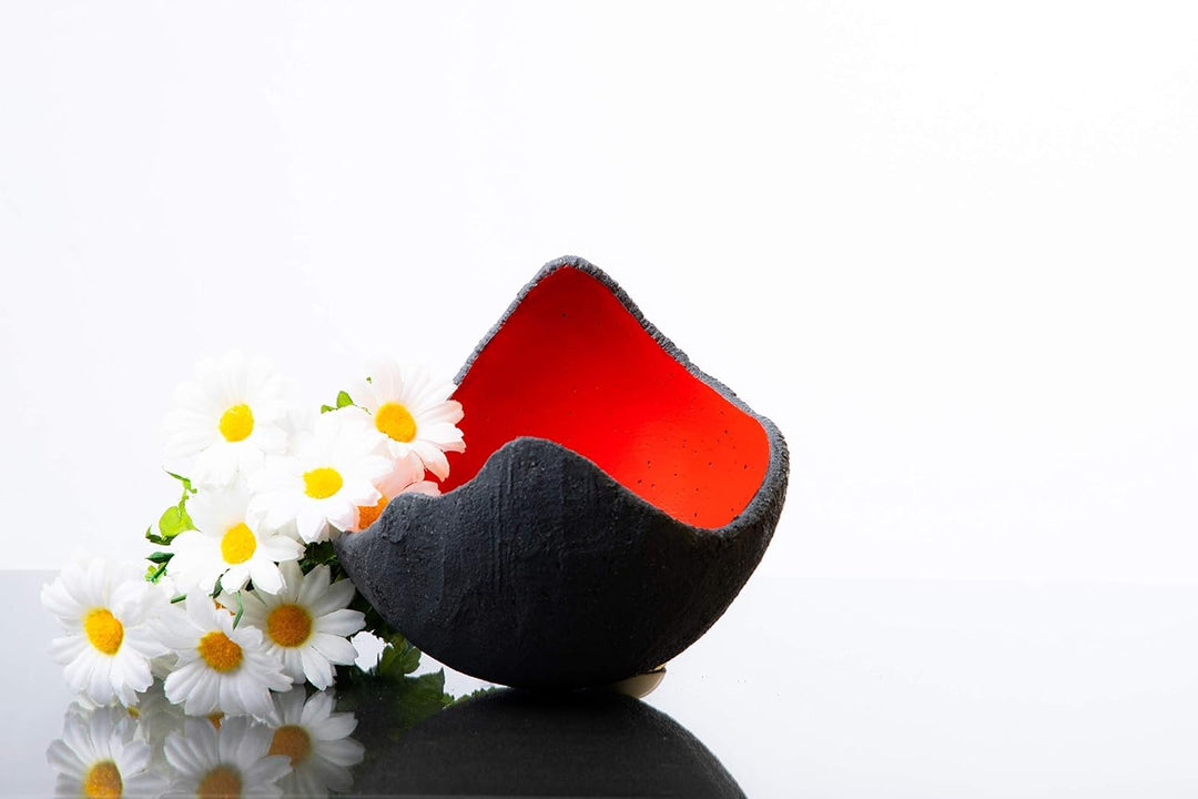 Lichtschale rot - M (20cm) - Beton schwarz - grau - Unikat handmade - Geburtstagsgeschenk - Einzigar