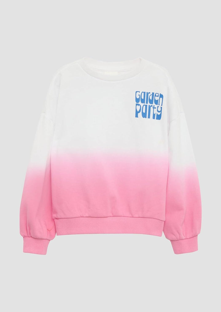 s.Oliver Oversized Sweatshirt mit Print und Farbverlauf 116-122 0100_weiss, 116-122 0100_weiss