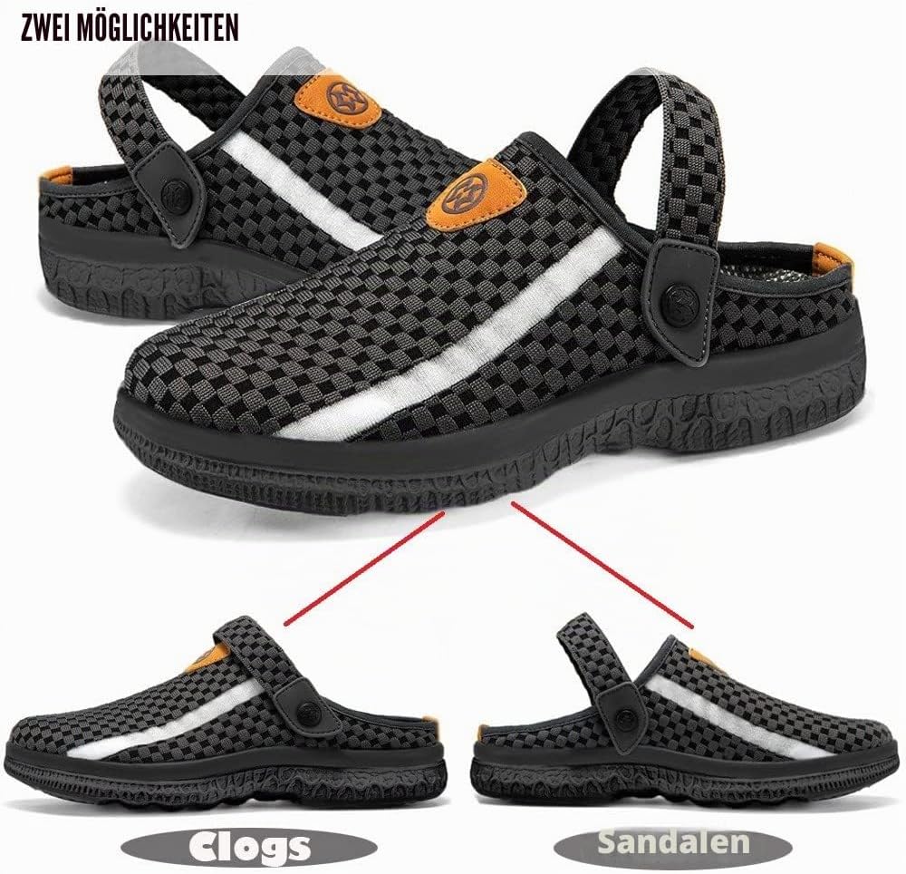 Unisex Clogs Hausschuhe Atmungsaktiv Mesh Pantoletten Sommer Beach Freizeit Schuhe rutschfest Weiche