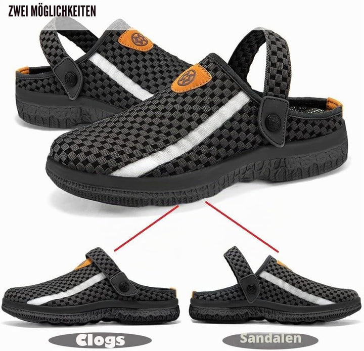 Unisex Clogs Hausschuhe Atmungsaktiv Mesh Pantoletten Sommer Beach Freizeit Schuhe rutschfest Weiche