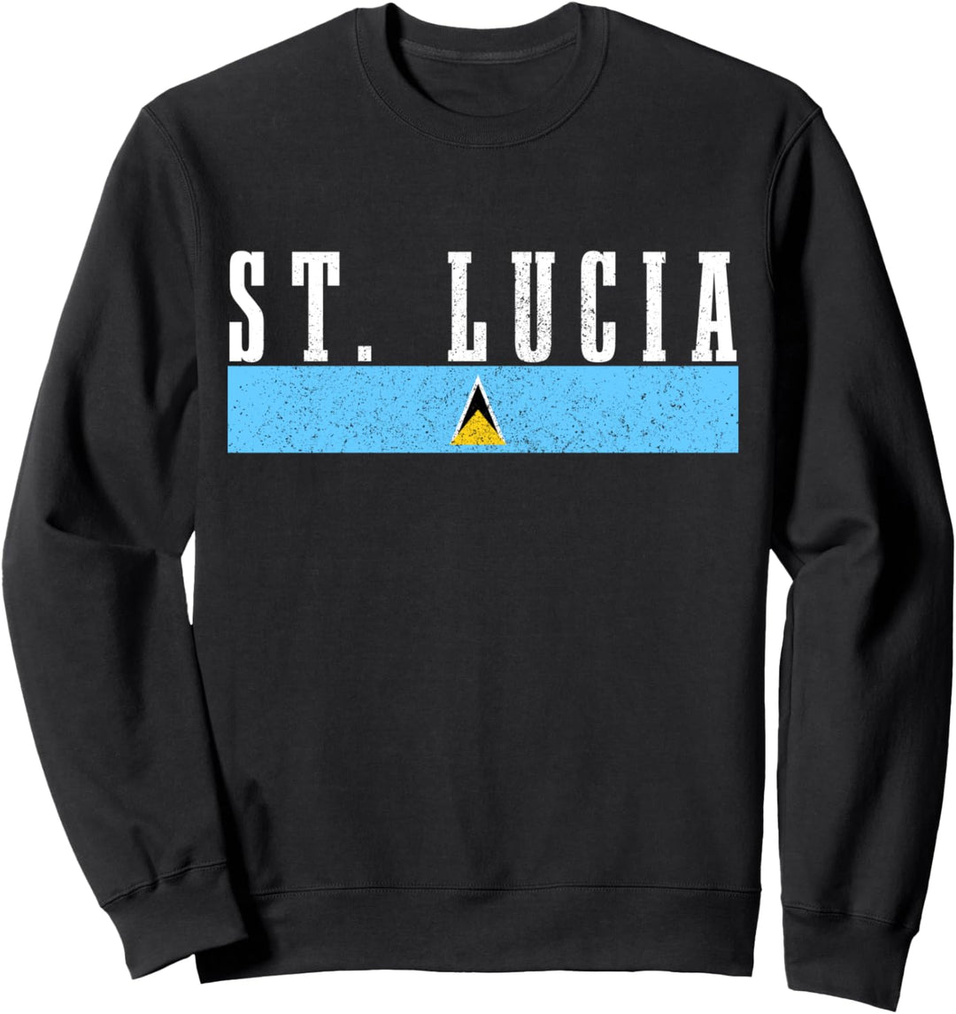 St. Lucia Flagge Vintage Karibik Saint Lucia Souvenir Sweatshirt