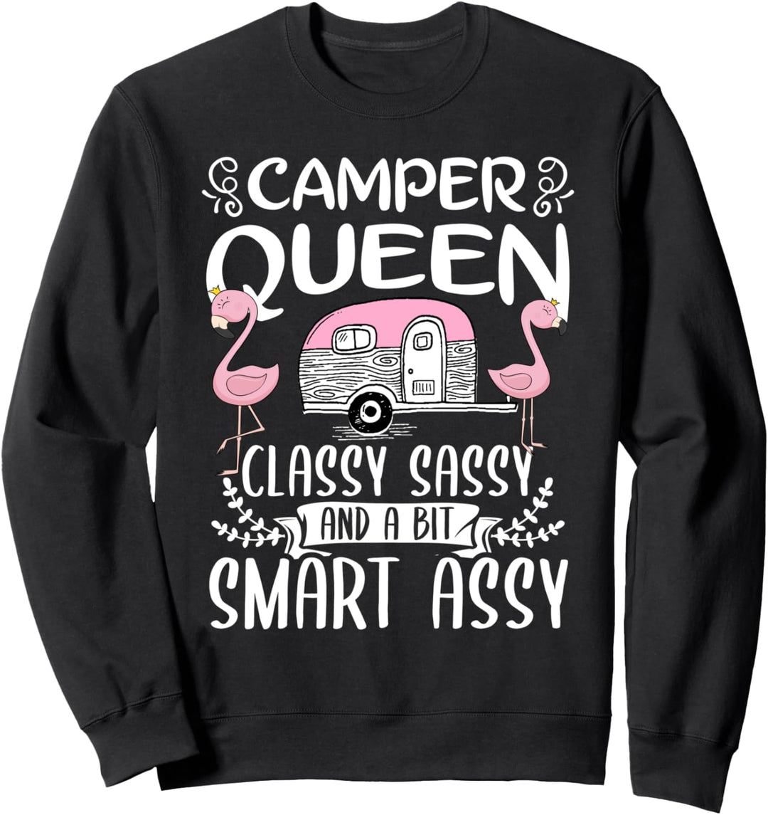 Camper Queen Classy Sassy Campervan Campingplatz geboren Sweatshirt