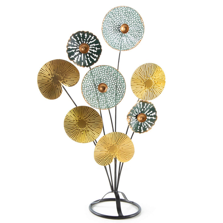 Logbuch-Verlag Dekoobjekt zum Hinstellen 53 cm Blätter Blume Baum Gold türkis schwarz Geschenk Gebur