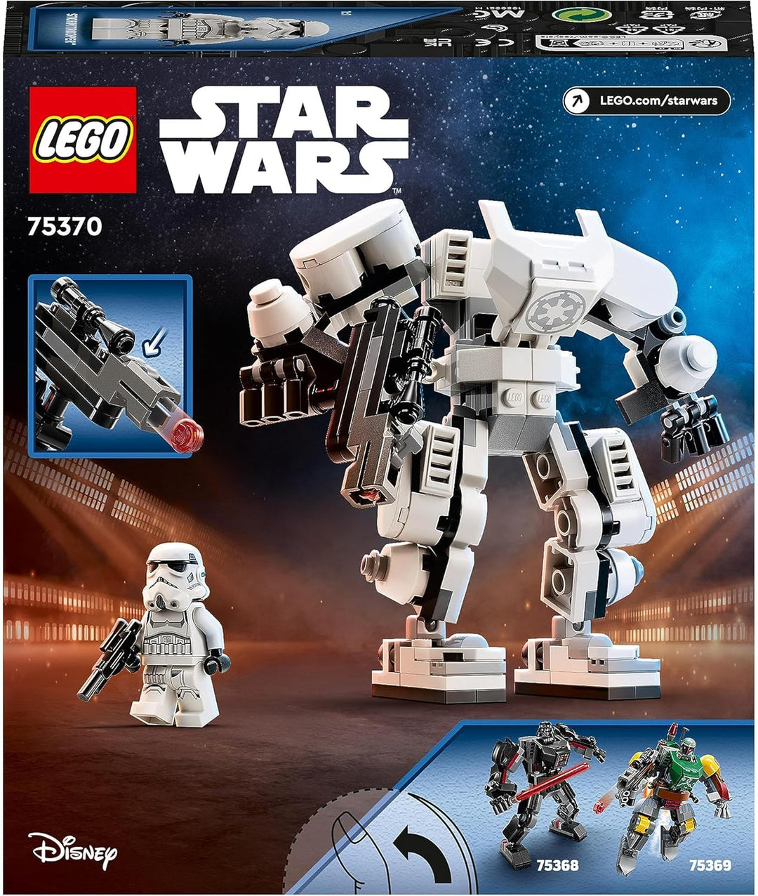 LEGO 75370 Star Wars Sturmtruppler Mech Set, Baubares Actionfigur-Modell mit Gelenkteilen, Minifigur