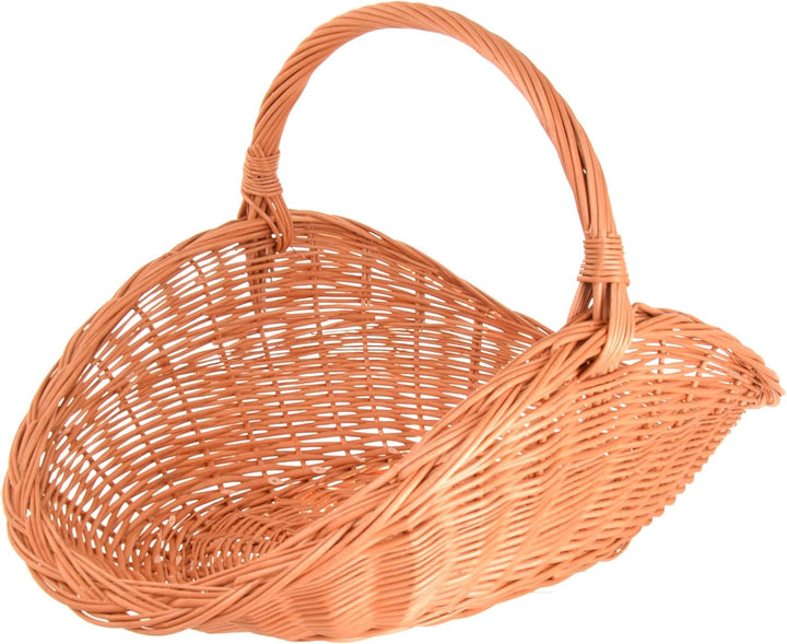 Kaminholzkorb aus Weide 70 x 44 cm – Handgefertigte Holz- & Dekokörbe mit Griff – Kamin Holzkorb Nat