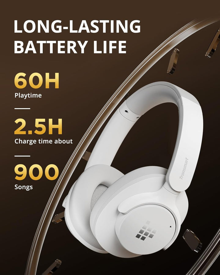 Tronsmart Q20S Hybrid Noise Cancelling Kopfhoerer Kabellos, Over Ear Kopfhörer mit Mikrofon, Hi-Res-