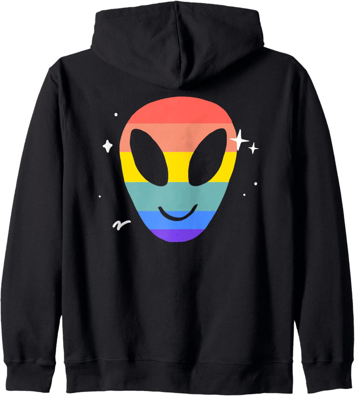 Alien Gay & Lesbisch LGBTQ Pride Flagge Weltraum Kapuzenjacke
