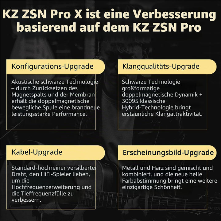 KZ ZSN PROX Ohrhörern Balanced Armature Driver Hybrid-Technologie 1DD 1BA Komfortable Kopfhörer mit
