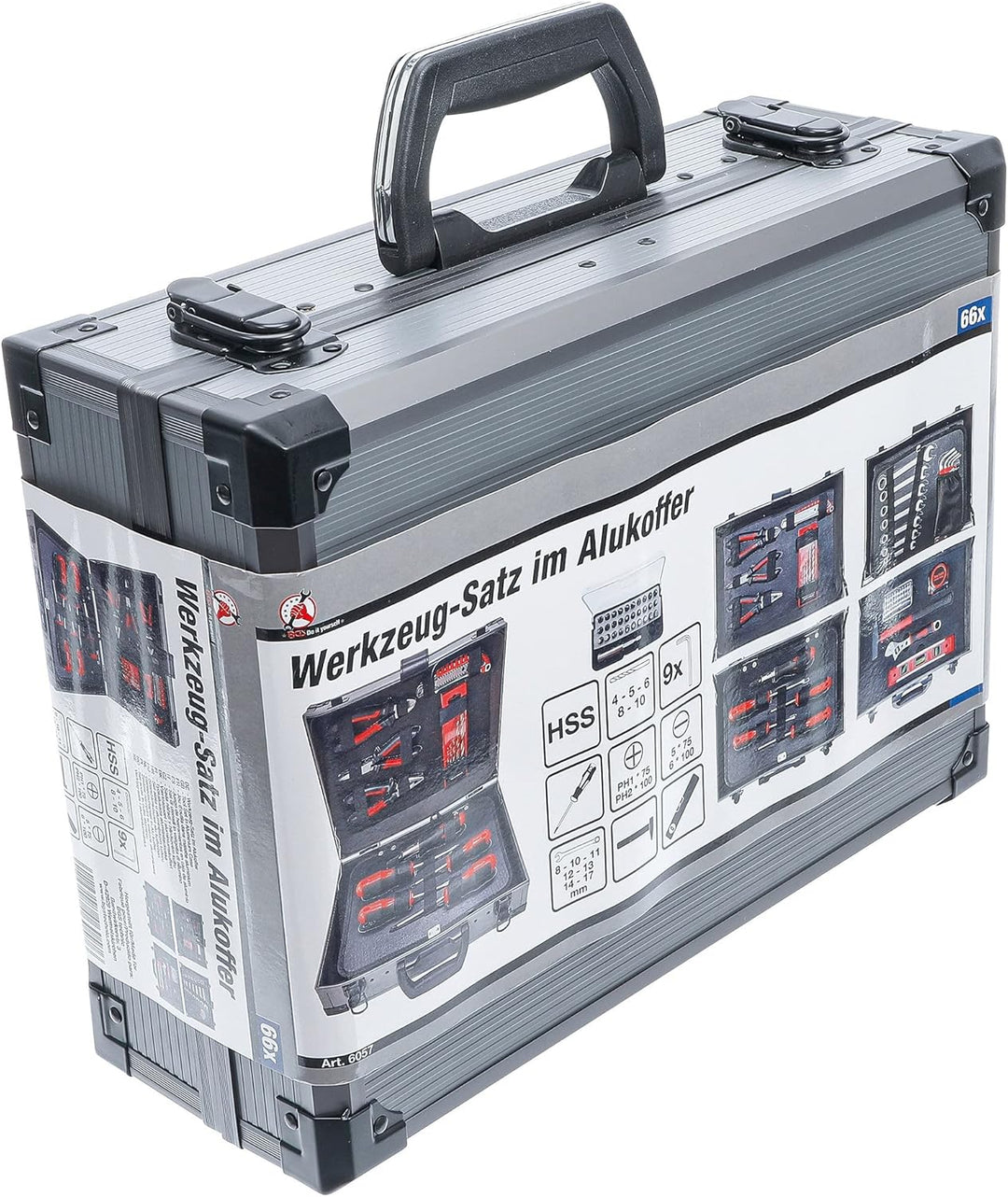 BGS Diy 6057 | Werkzeug-Satz im Alukoffer | mit 66 Werkzeugen mit Werkzeug, mit Werkzeug