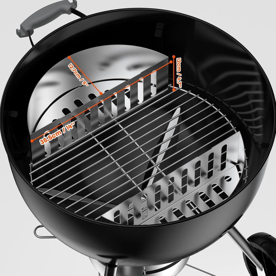 onlyfire Edelstahl Kohlekorb 2er Set, Holzkohlekörbe für Kugelgrill, Charcoal Grills, Kettle Grills,