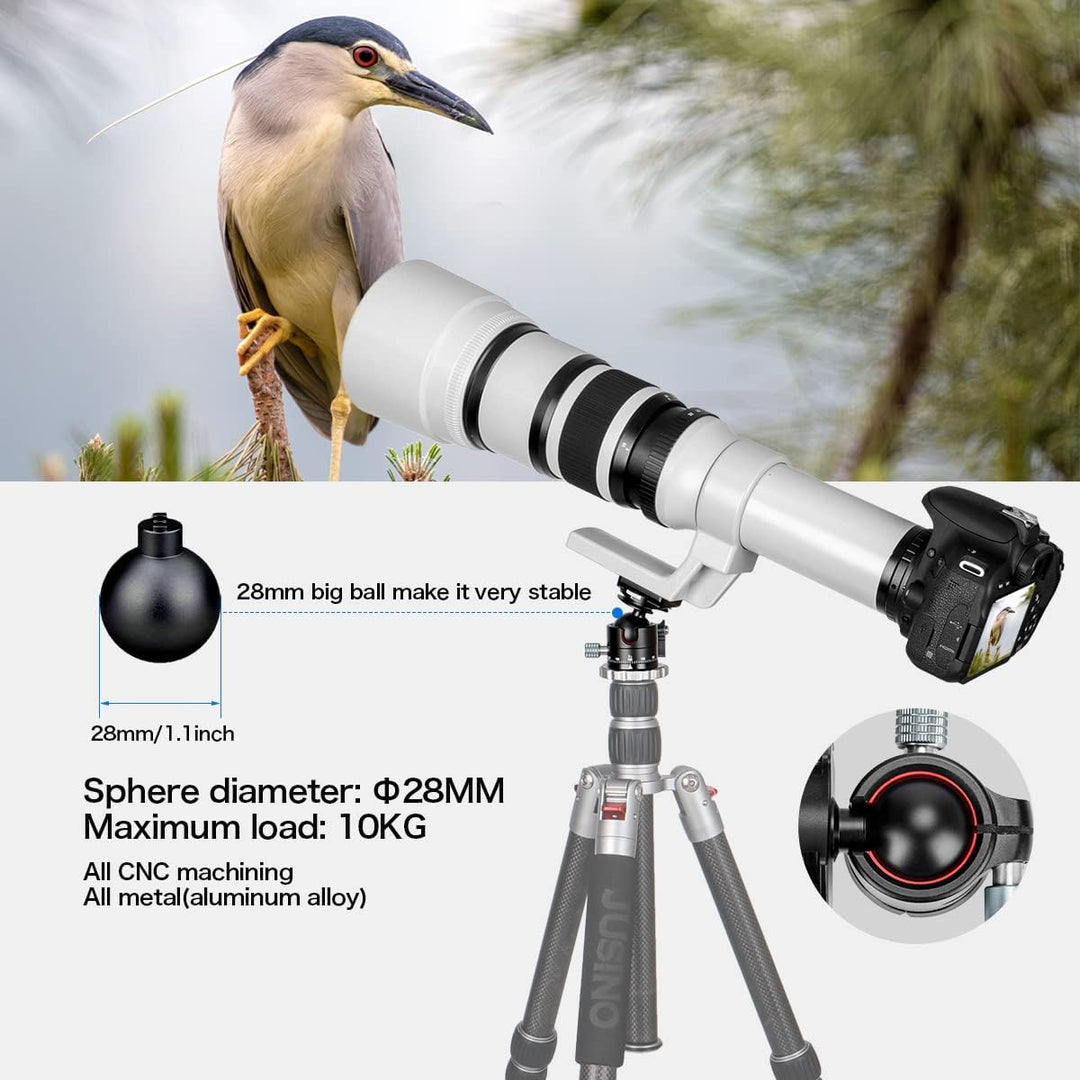 Koolehaoda Low Profile Kugelkopf,Panorama Stativkopf 360° drehbar mit 1/4" Schraube Schnellwechselpl