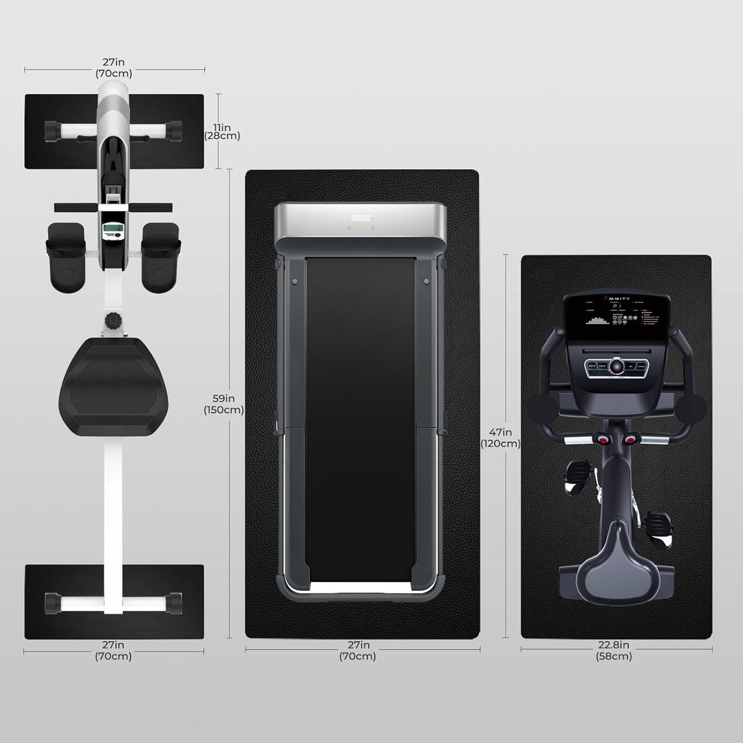 Stossfeste Bodenschutzmatte für Laufbänder, 6 mm Dicke rutschfeste Unterlage für Fitnessgeräte, PVC-