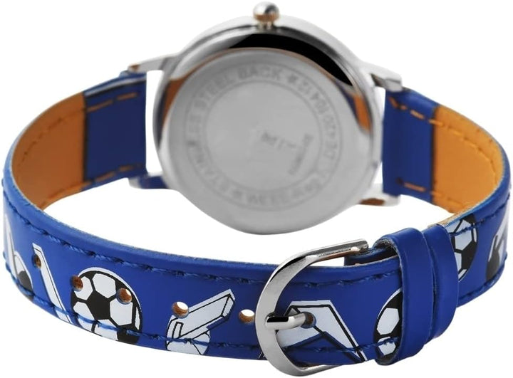 Atlanta Kinderwecker ohne Ticken Fussball WM + Kinderarmbanduhr - 1199 KAU (Blaue Armbanduhr), Blaue