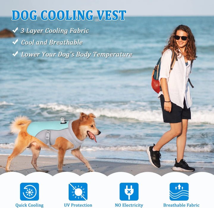 Hundekühlweste Atmungsaktives Mesh Hundejacke Sommer Cooler und Komfortabler Hundemantel Verstellbar