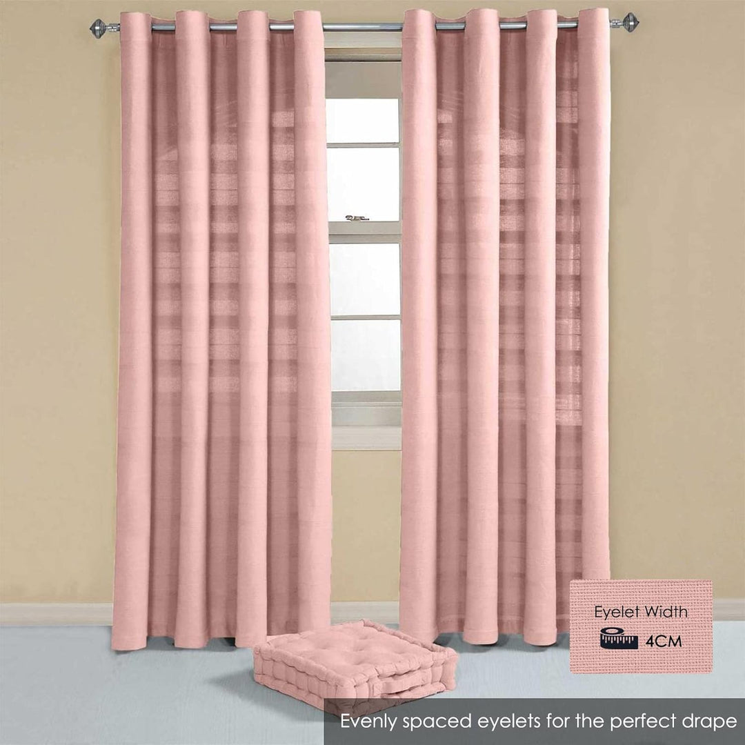 Homescapes handgewebter Vorhang Rajput im 2er Set in Rosa, 167 x 182 cm (Breite x Länge), Ösenvorhan