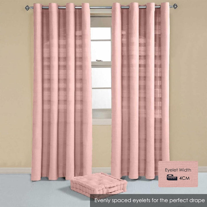 Homescapes handgewebter Vorhang Rajput im 2er Set in Rosa, 167 x 182 cm (Breite x Länge), Ösenvorhan