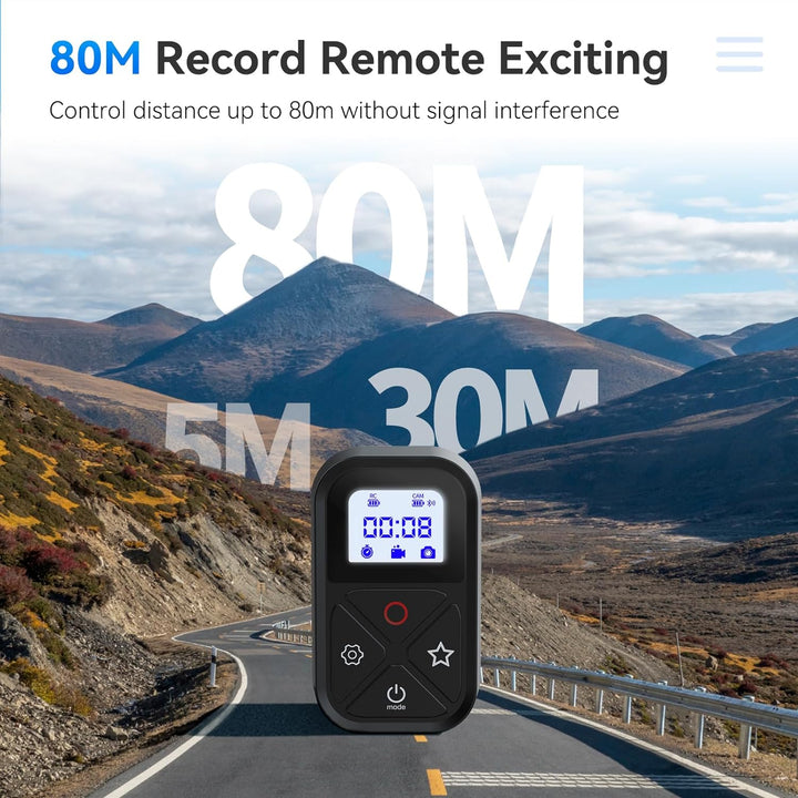TELESIN Kabellose Bluetooth-Fernbedienung kompatibel mit Gopro Hero 12/11/10/9 8/Max wasserdichte Ka
