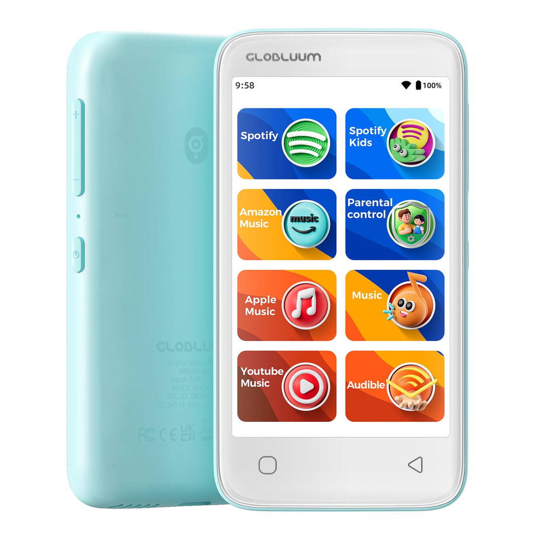 MP3-Player für Kinder, Kindersicherung, 16GB, unterstützt Spotify und Audible, Bluetooth und WLAN (M